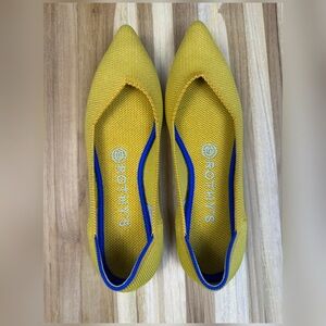 Rothy's Yellow Pointed Knit Flats